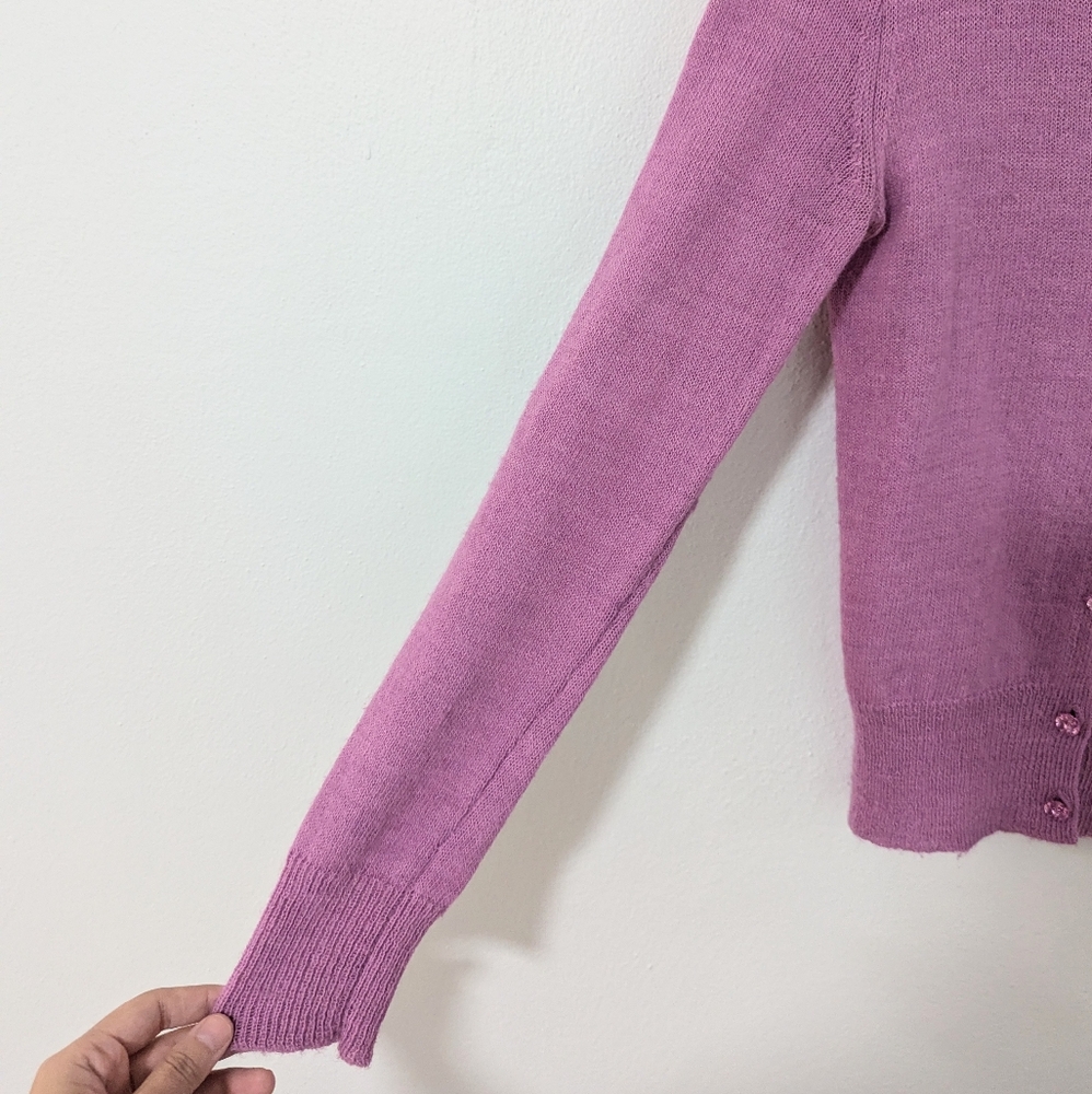 J. Crew Factory Alpaca Wool Blend Button Front Knit Cardigan Purple Size XS - Picture 5 of 8